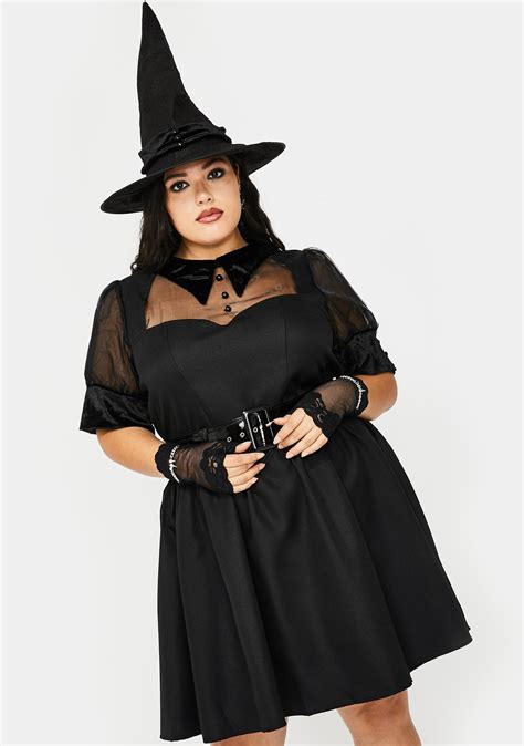 How to create a unique witch costume with a plus size dress